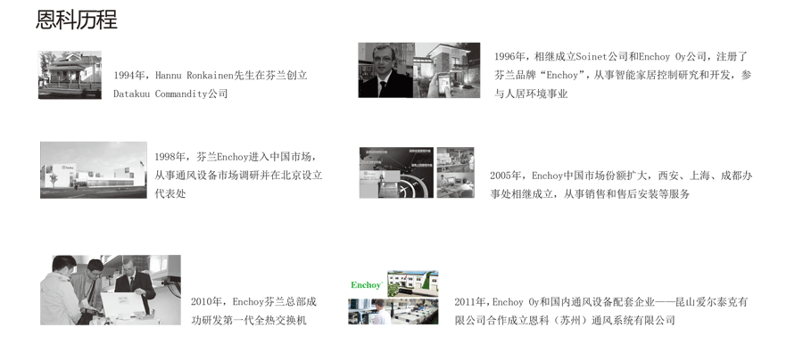 恩科新風(fēng)公司發(fā)展歷程